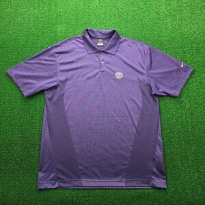 Nike Golf Polo Shirt Mens Large Purple Y2K Medinah Country Club Dri‎ Fit